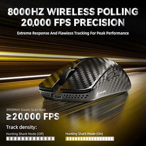 Attack Shark R11 Ultra 8K Carbon Fiber Wireless Gaming Mouse - Phantom Black - PakByte Computers