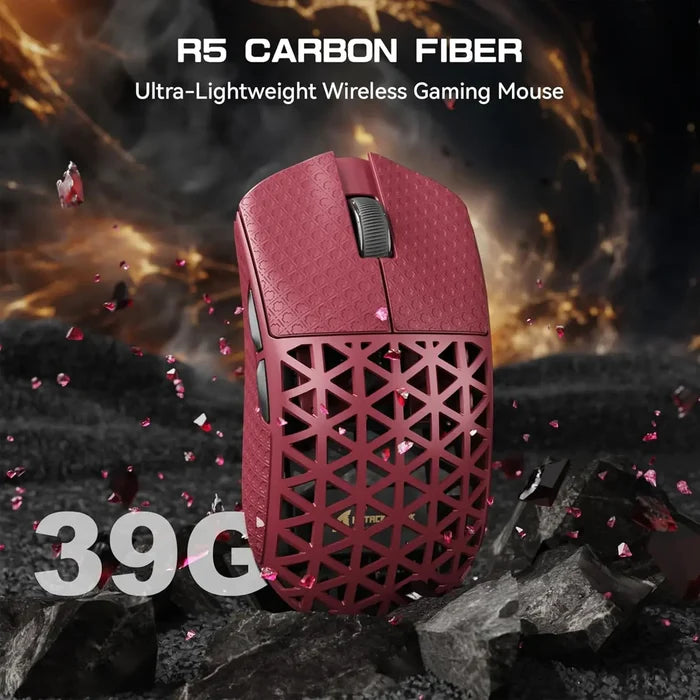Attack Shark R5 Ultra 8K Carbon Fiber Wireless Gaming Mouse - Red - PakByte Computers
