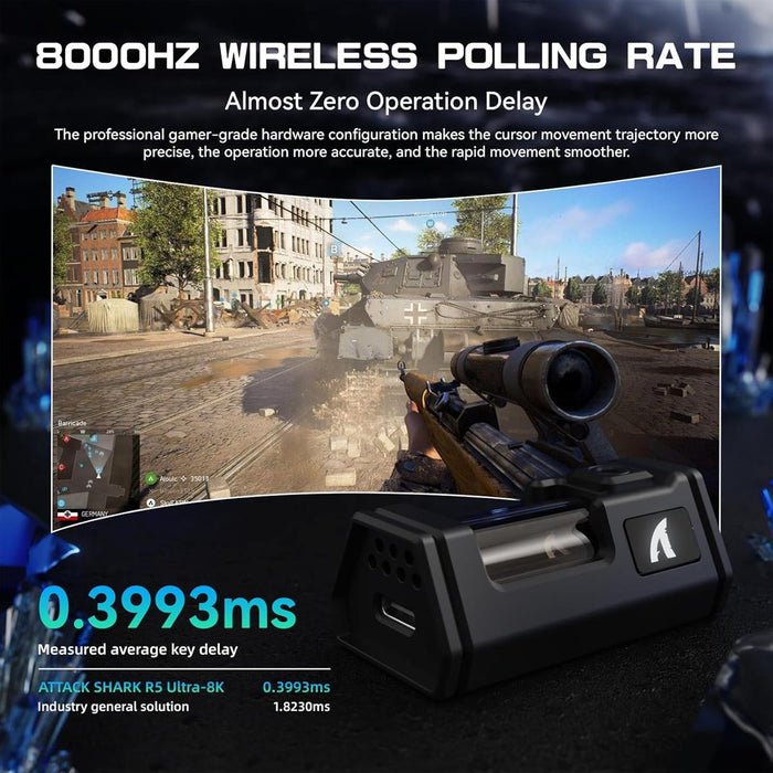 Attack Shark R5 Ultra 8K Carbon Fiber Wireless Gaming Mouse - White - PakByte Computers