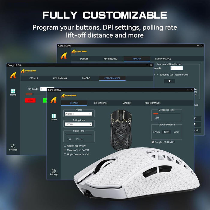Attack Shark R5 Ultra 8K Carbon Fiber Wireless Gaming Mouse - White - PakByte Computers