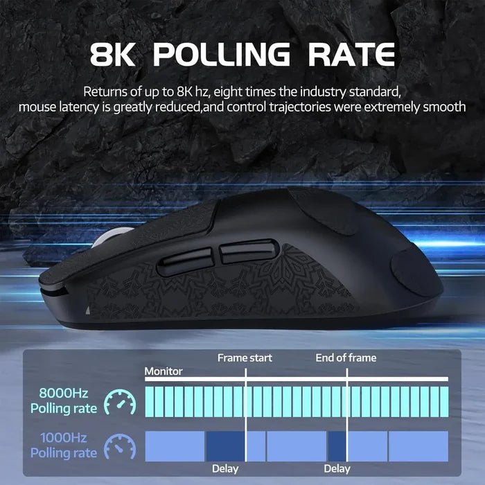 Attack Shark R6 Tri-Mode Wireless Gaming Mouse - Black