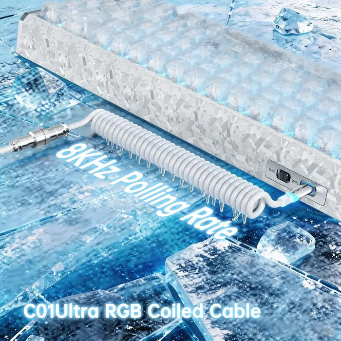 Attack Shark R68 HE Carbon Fiber 8000Hz Rapid Trigger Keyboard - Ice Ninja