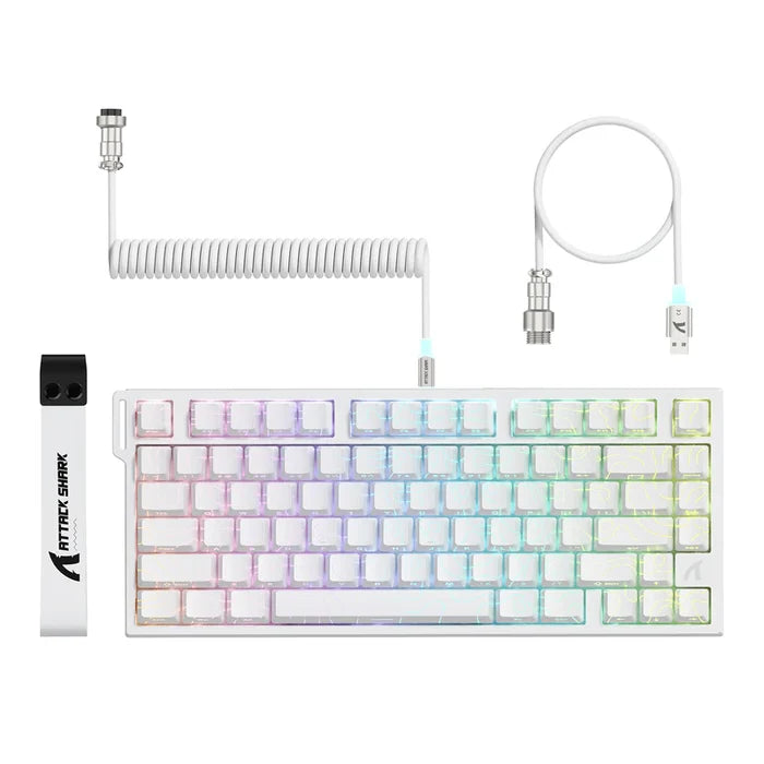 Attack Shark R82 HE Rapid Trigger TKL Wired Gaming Keyboard - White - PakByte Computers