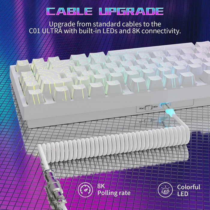 Attack Shark R82 HE Rapid Trigger TKL Wired Gaming Keyboard - White - PakByte Computers