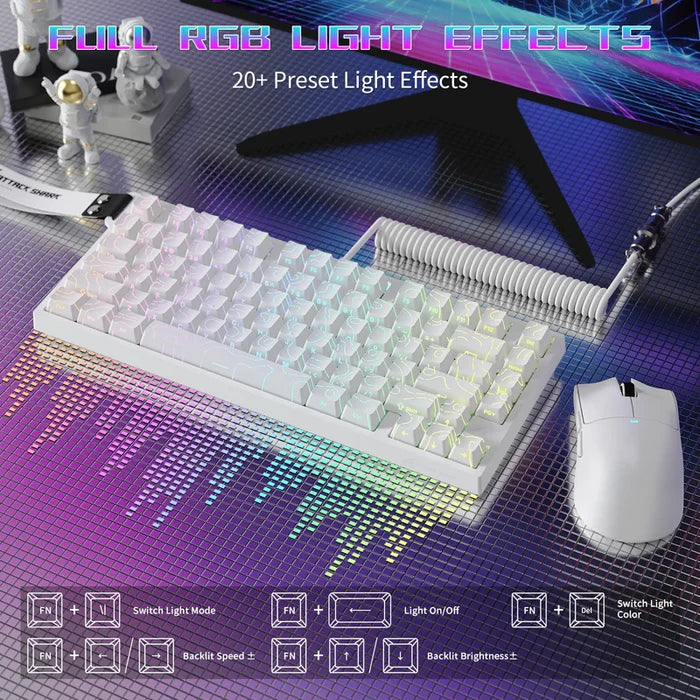 Attack Shark R82 HE Rapid Trigger TKL Wired Gaming Keyboard - White - PakByte Computers