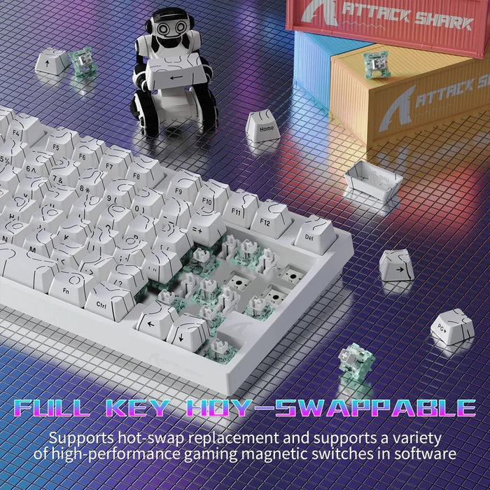 Attack Shark R82 HE Rapid Trigger TKL Wired Gaming Keyboard - White - PakByte Computers
