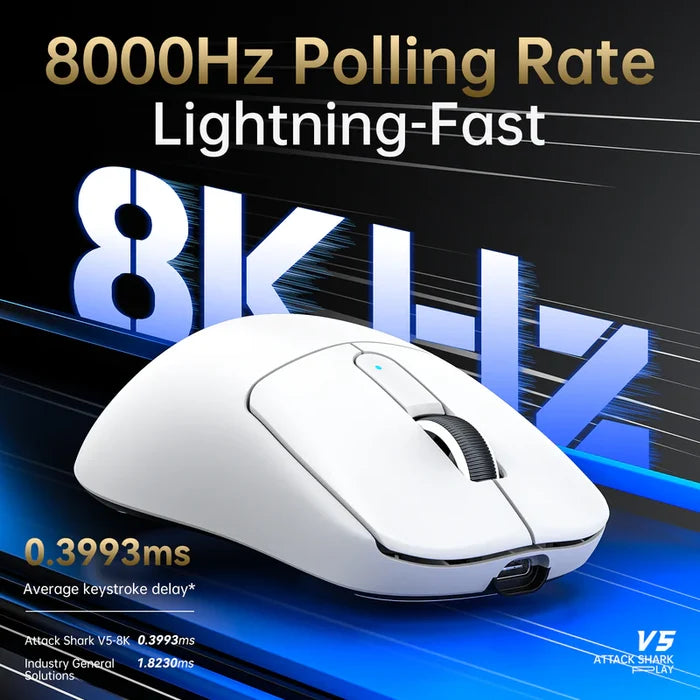 Attack Shark V5 Ultra-Light Gaming Mouse - White - PakByte Computers