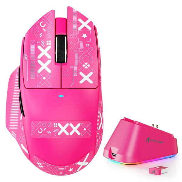 Attack Shark V6 65g Superlight Wireless Gaming Mouse - Berry Red