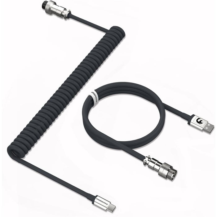 Attack Shark x MambaSnake C01 Custom Coiled USB C to A Cable - Black - PakByte Computers