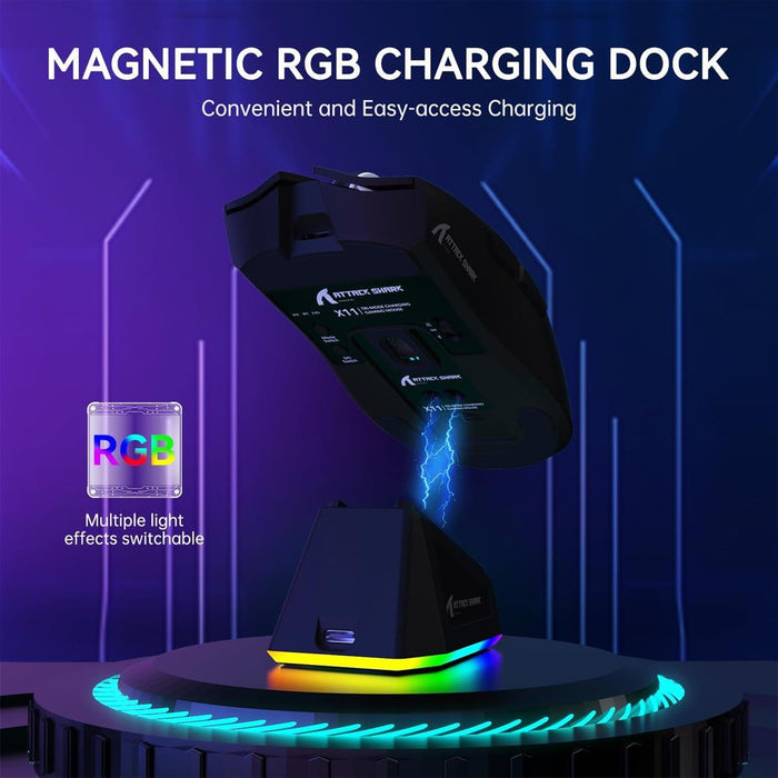 ATTACK SHARK X11 Black Wireless Gaming Mouse - PakByte