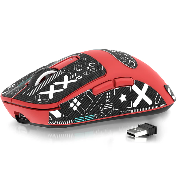 Attack Shark X3 49g Tri-Mode Lightweight Wireless Gaming Mouse - Berry Red