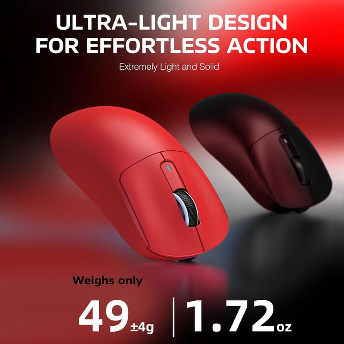Attack Shark X3 49g Tri-Mode Lightweight Wireless Gaming Mouse - Berry Red
