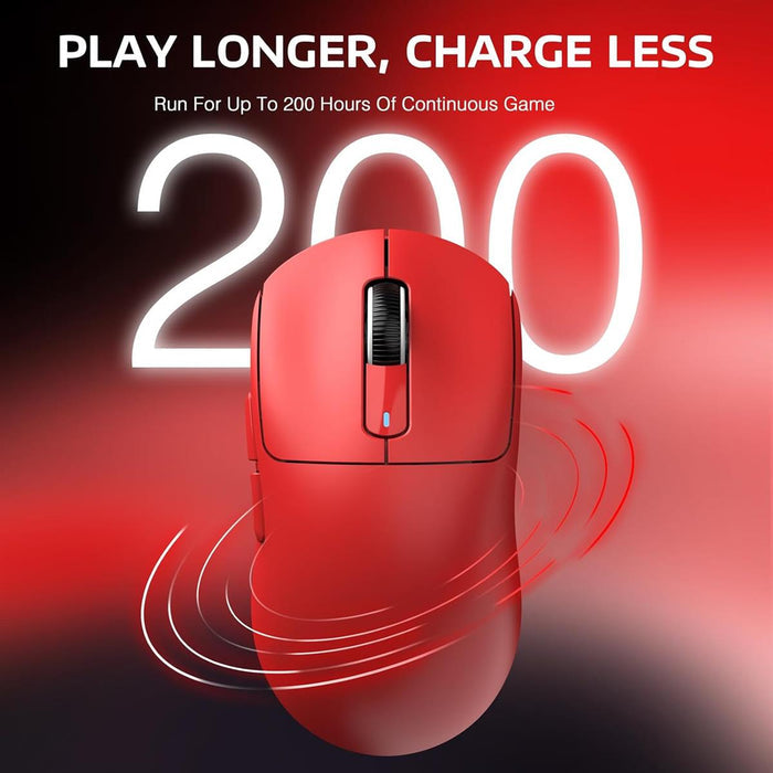 Attack Shark X3 49g Tri-Mode Lightweight Wireless Gaming Mouse - Berry Red