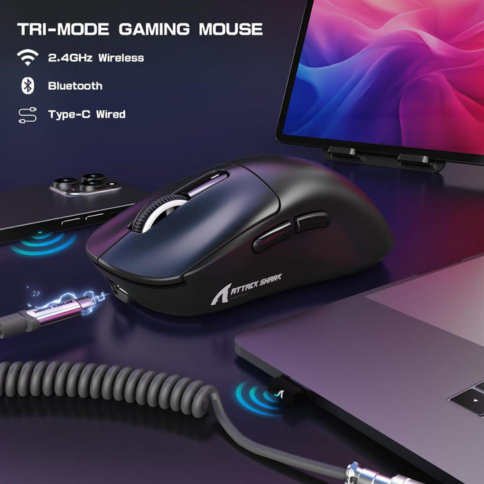 Attack Shark X3 Max Wireless Gaming Mouse - Black - PakByte Computers