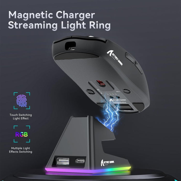 Attack Shark X6 Wireless Gaming Mouse - Black - PakByte Computers