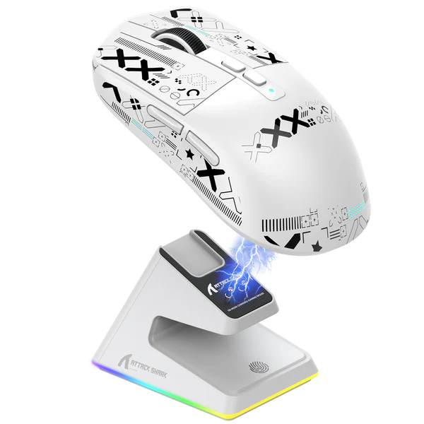 Attack Shark X6 Wireless Gaming Mouse - White - PakByte Computers