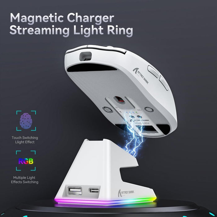 Attack Shark X6 Wireless Gaming Mouse - White - PakByte Computers