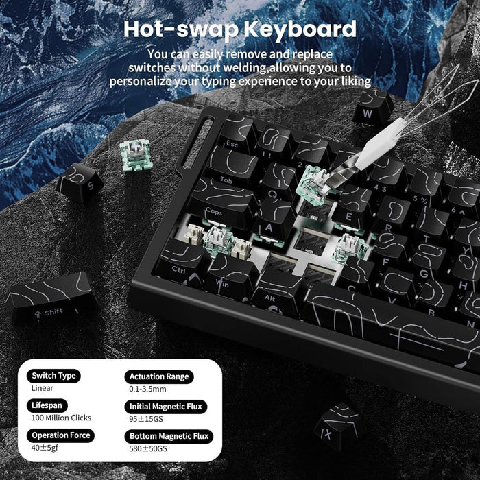 Attack Shark X68 HE 60% Wired Gaming Keyboard - Black Contours - PakByte Computers