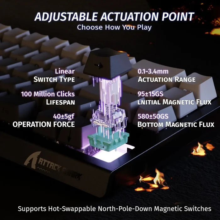 Attack Shark X68 HE 60% Wired Gaming Keyboard - Moonlight - PakByte Computers