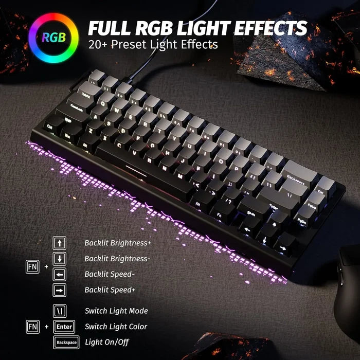 Attack Shark X68 HE 60% Wired Gaming Keyboard - Moonlight - PakByte Computers