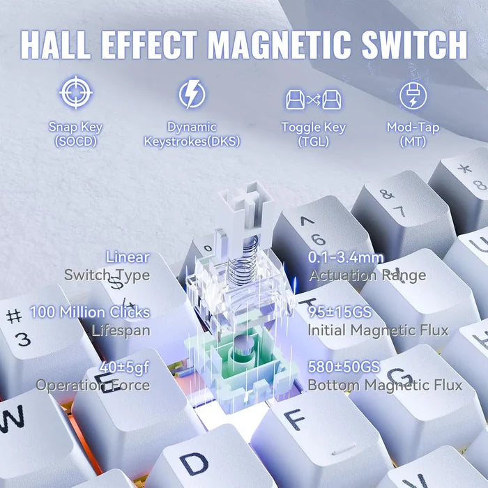 Attack Shark X68 He Max TKL Gaming Keyboard - Star White - PakByte Computers