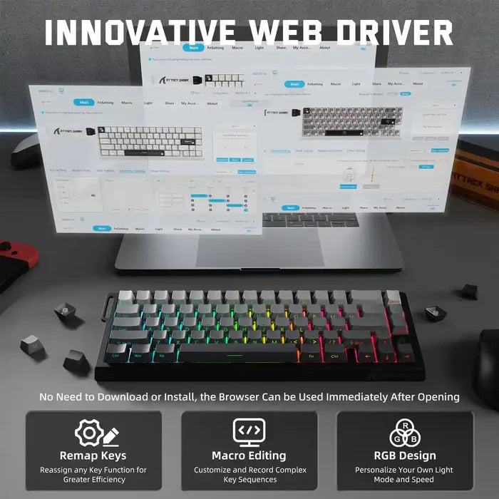 ATTACK SHARK X68 PRO HE Wireless Keyboard Magnetic Switch – Moonlit Night