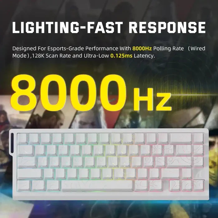 Attack Shark X68 PRO HE Wireless Keyboard Magnetic Switch – White Contour