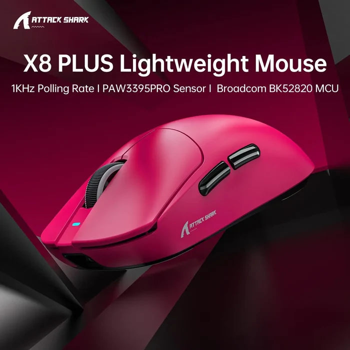 Attack Shark X8 Plus Wireless Gaming Mouse - Berry Red