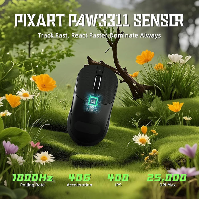 Attack Shark X8 SE Wireless Gaming Mouse - Black - PakByte Computers