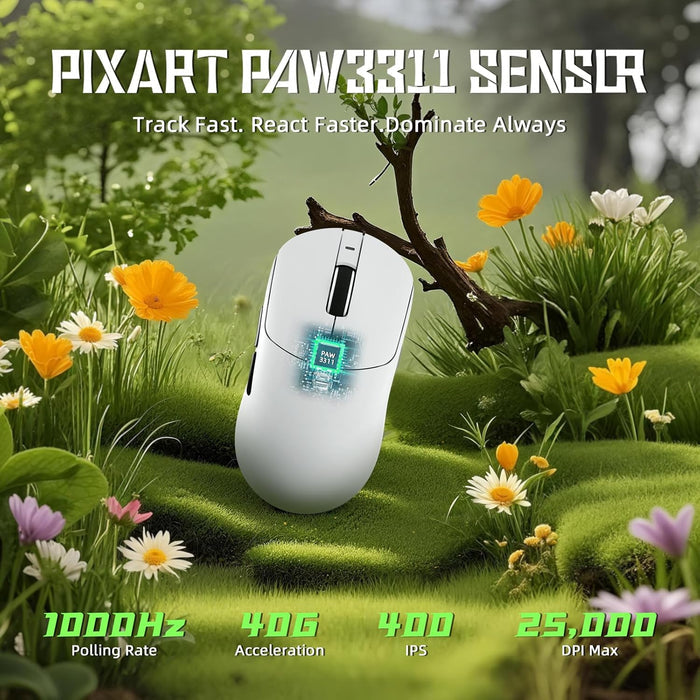 Attack Shark X8 SE Wireless Gaming Mouse - White - PakByte Computers