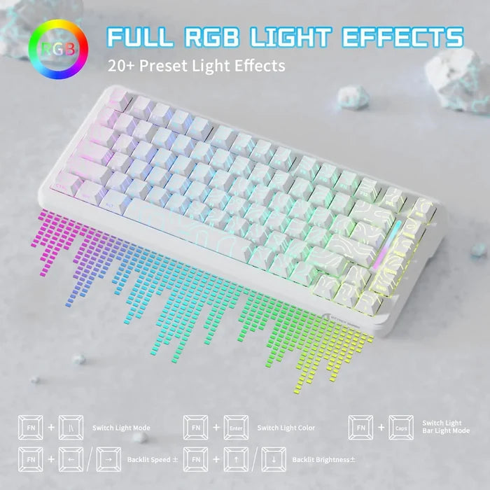 Attack Shark X82 Pro HE Wireless Gaming Keyboard - White Contour - PakByte Computers