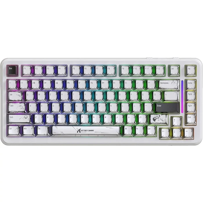 Attack Shark X82 Pro HE Wireless Rapid Trigger RGB Mechanical Gaming Keyboard - White Comic
