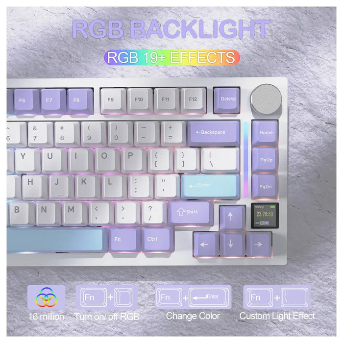 Attack Shark X820 75% Tri-Mode Ultra Mechanical Keyboard - Starlight White - Shark Switch