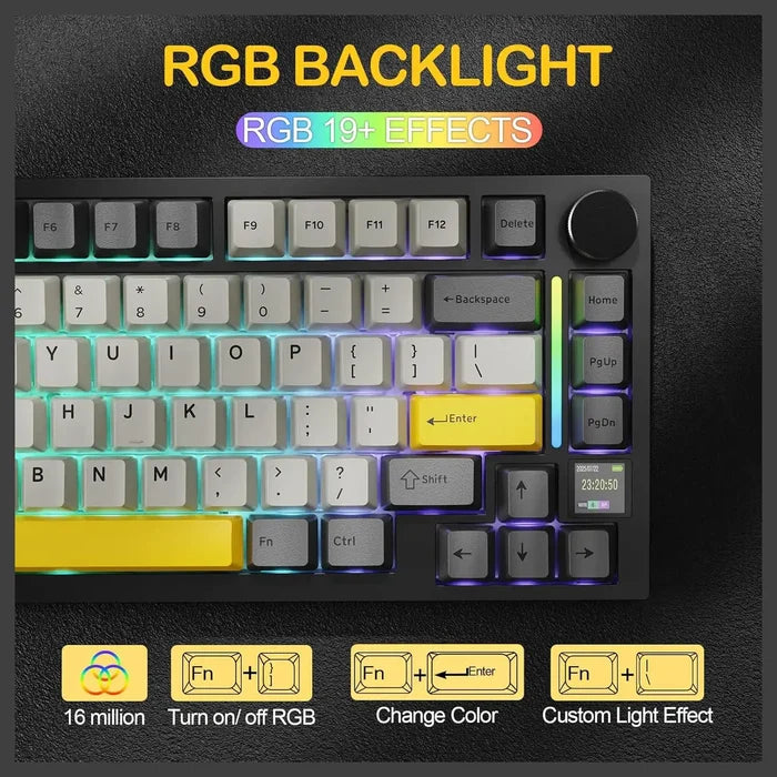 Attack Shark X820 Ultra Tri-mode Gasket Mechanical Keyboard - Star Black - Gift Switch