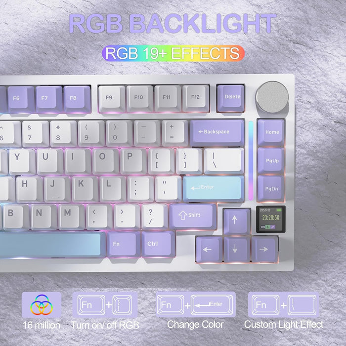 Attack Shark X820 Ultra Wireless Keyboard - Lavender Blue - PakByte Computers