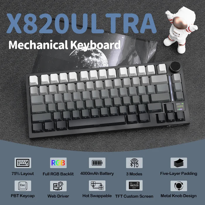 Attack Shark X820 Ultra Wireless Keyboard - Moonlight Gradient - PakByte Computers