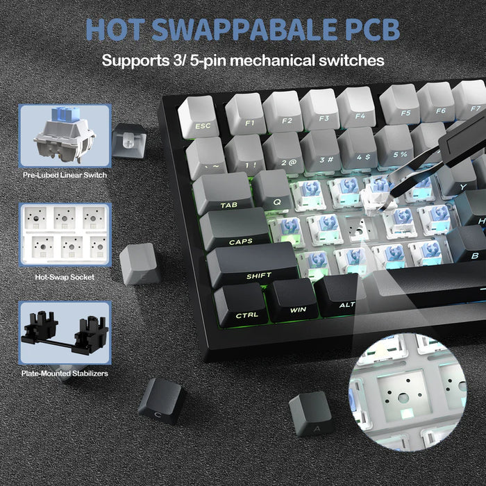 Attack Shark X820 Ultra Wireless Keyboard - Moonlight Gradient - PakByte Computers