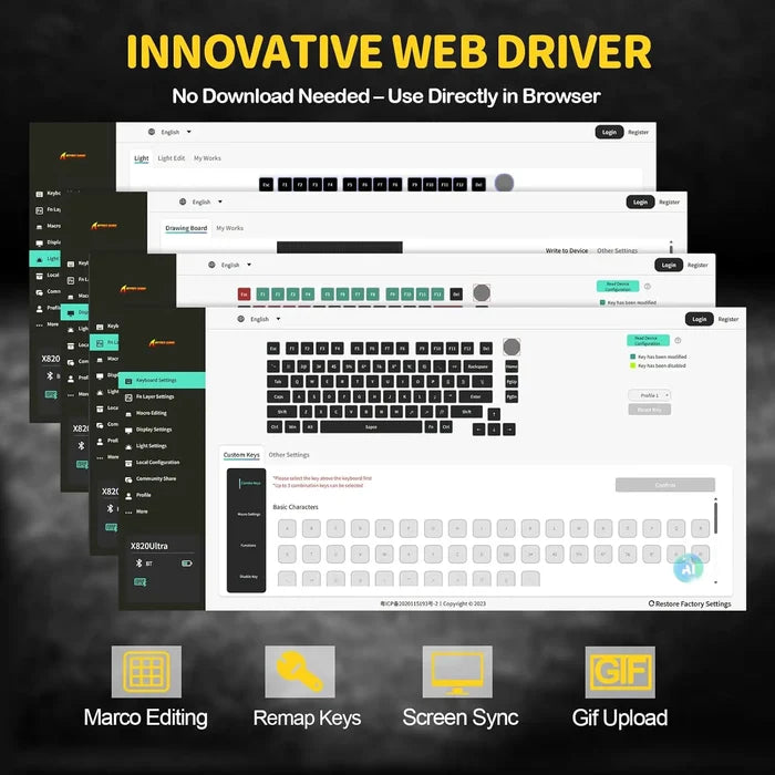 Attack Shark X820 Ultra Wireless Keyboard - Star Black - PakByte Computers