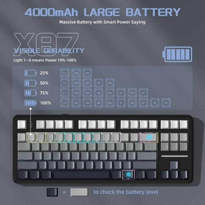 Attack Shark X87 75% TKL Wireless Keyboard - Moon Night - PakByte Computers