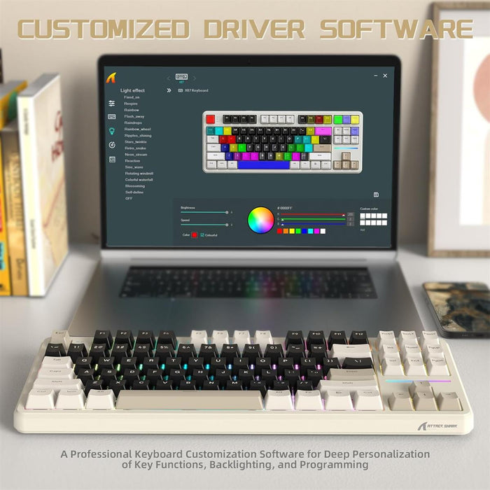 Attack Shark X87 Wireless Keyboard - Cheese White - PakByte Computers