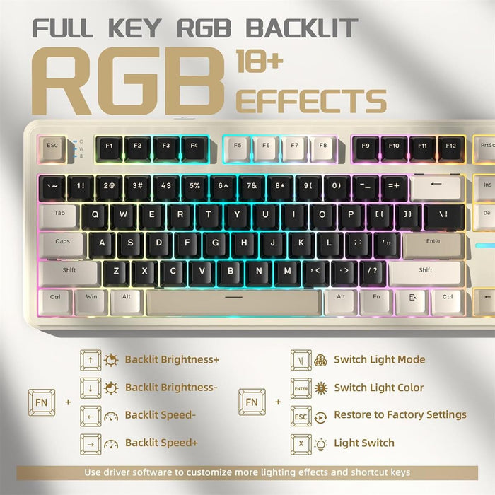 Attack Shark X87 Wireless Keyboard - Cheese White - PakByte Computers