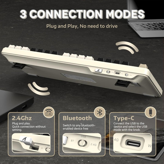 Attack Shark X87 Wireless Keyboard - Cheese White - PakByte Computers