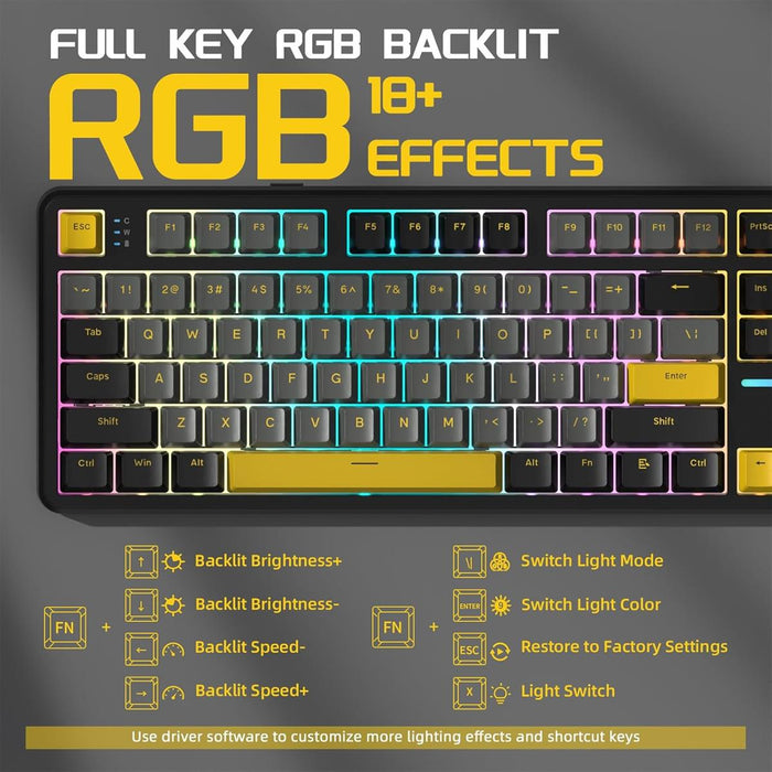 Attack Shark X87 Wireless Mechanical Keyboard - Star Black - PakByte Computers