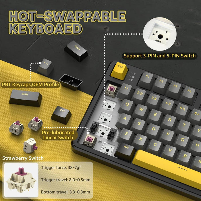 Attack Shark X87 Wireless Mechanical Keyboard - Star Black - PakByte Computers