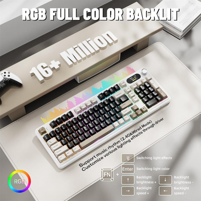 Attack Shark X98 Pro Wireless Mechanical Keyboard - Cheese White - PakByte Computers