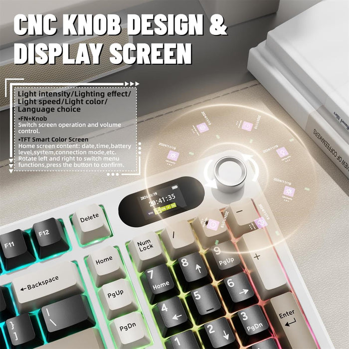 Attack Shark X98 Pro Wireless Mechanical Keyboard - Cheese White - PakByte Computers