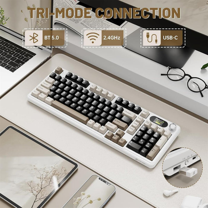 Attack Shark X98 Pro Wireless Mechanical Keyboard - Cheese White - PakByte Computers