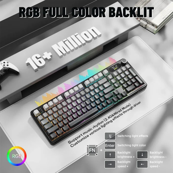 Attack Shark X98 Pro Wireless Mechanical Keyboard - Moonlight - PakByte Computers