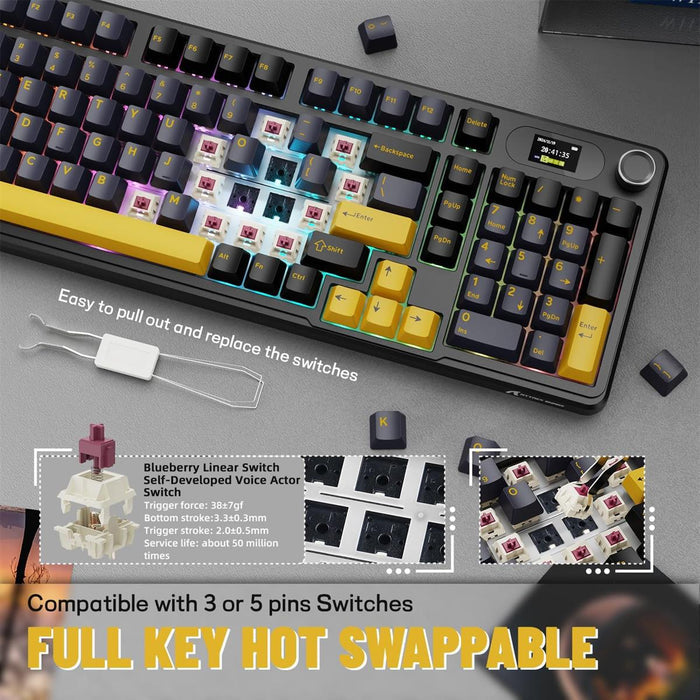 Attack Shark X98 Pro Wireless Mechanical Keyboard - Star Black - PakByte Computers