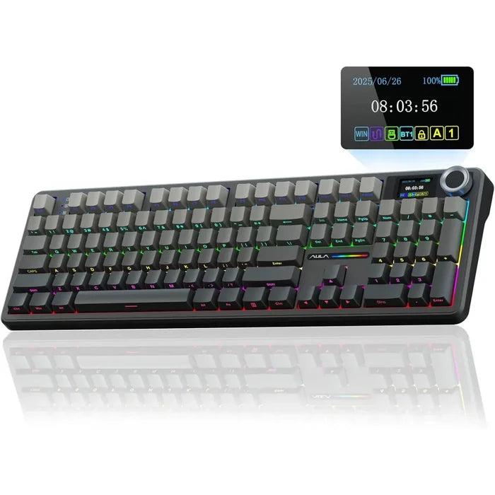 Aula F108 PRO Wireless Mechanical Keyboard - Gradient Gray - Zephyr Switches